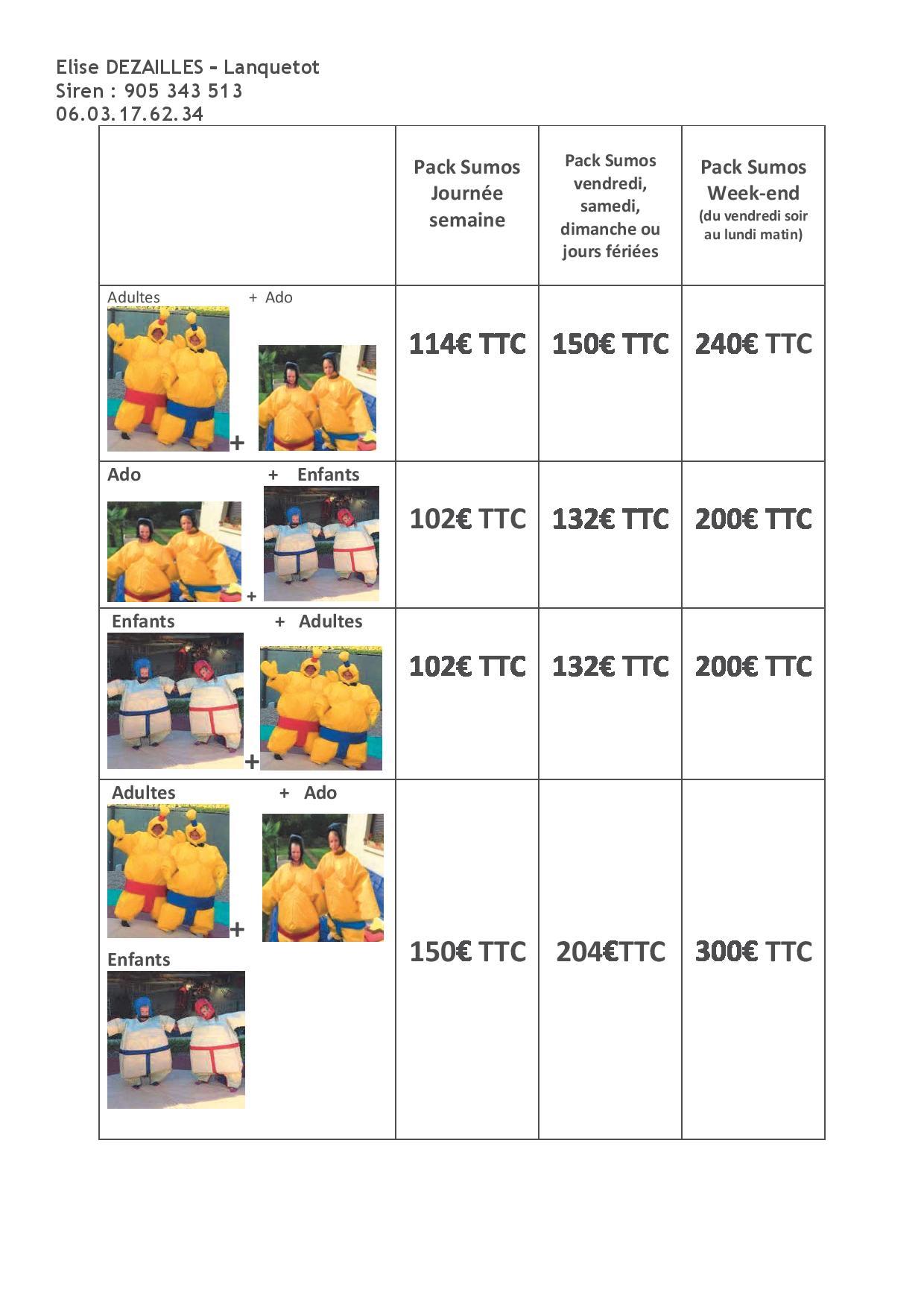 Tarif sumo 2 format image